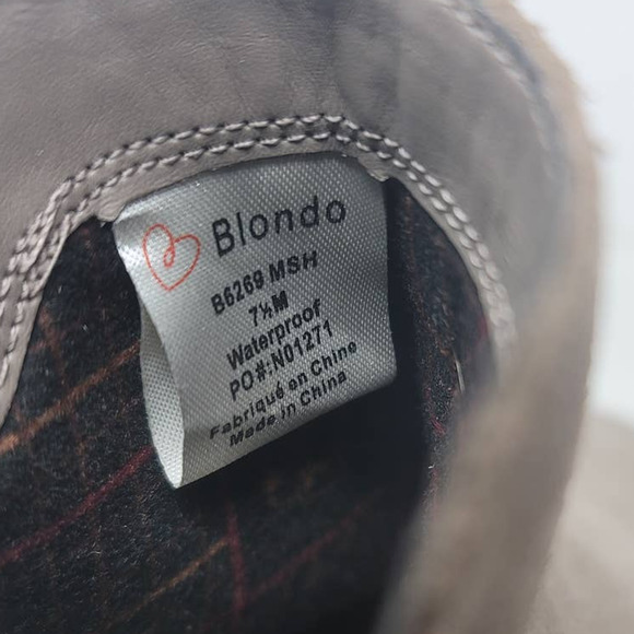 Blondo Women's Beige Nubuck Waterproof Zip Ankle Bootie Boot 7.5M - Picture 7 of 8